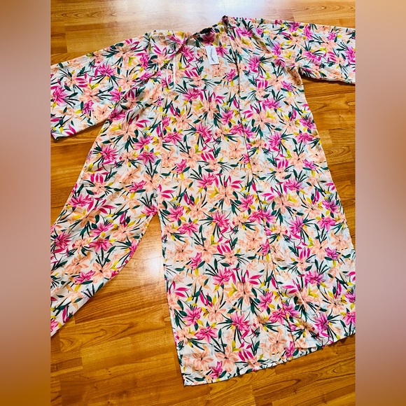Jessica Simpson womens open long duster kimono L NEW cardigan Multicolor f - Picture 3 of 9